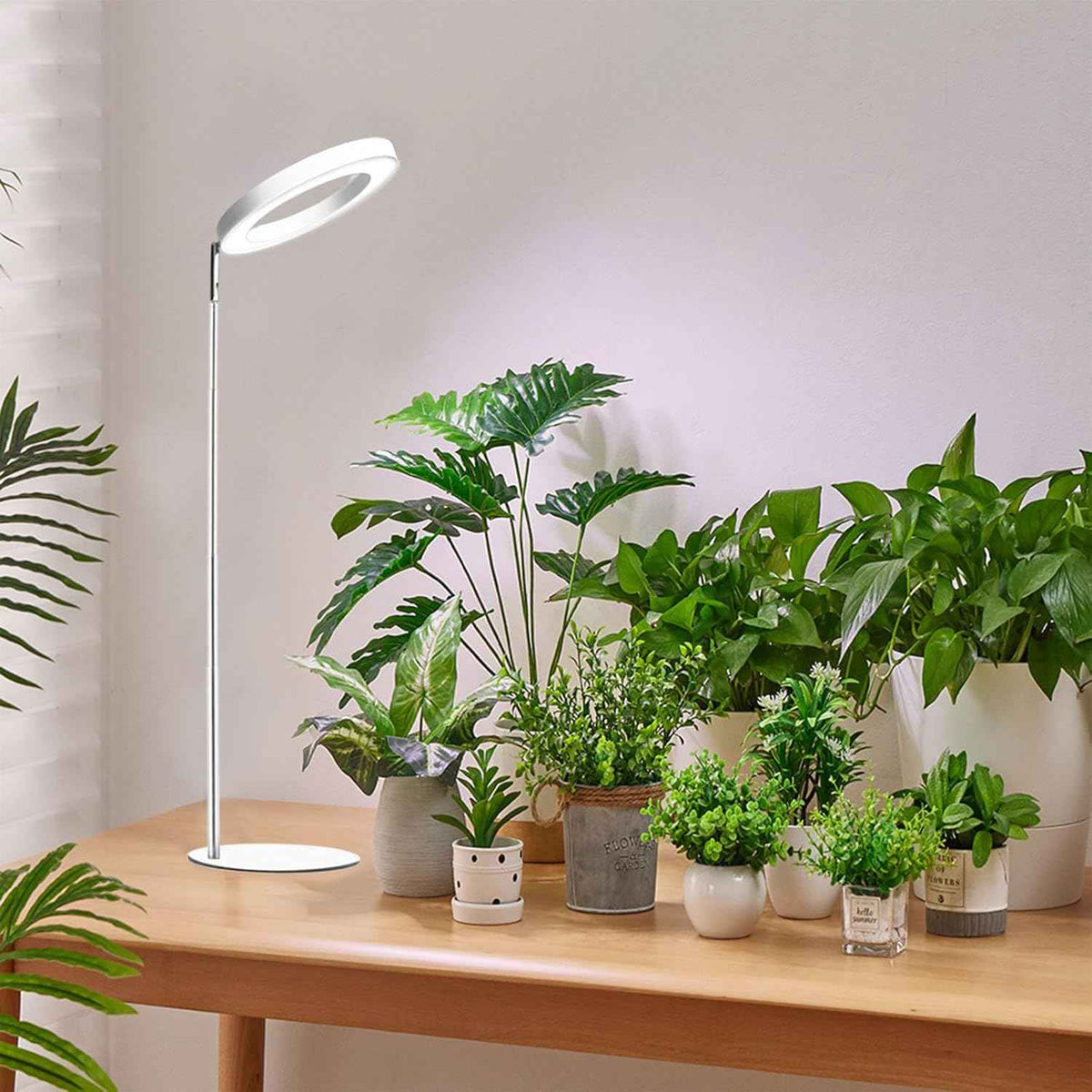 yadoker 72 LEDs Full Spectrum Plant Grow Light for Indoor Plants，Height Adjustable, 6.3" Aluminum Housing,Automatic Timer with 8/12/16 Hours,10-Level Brightness,Ideal for Small and Medium Plant Grow