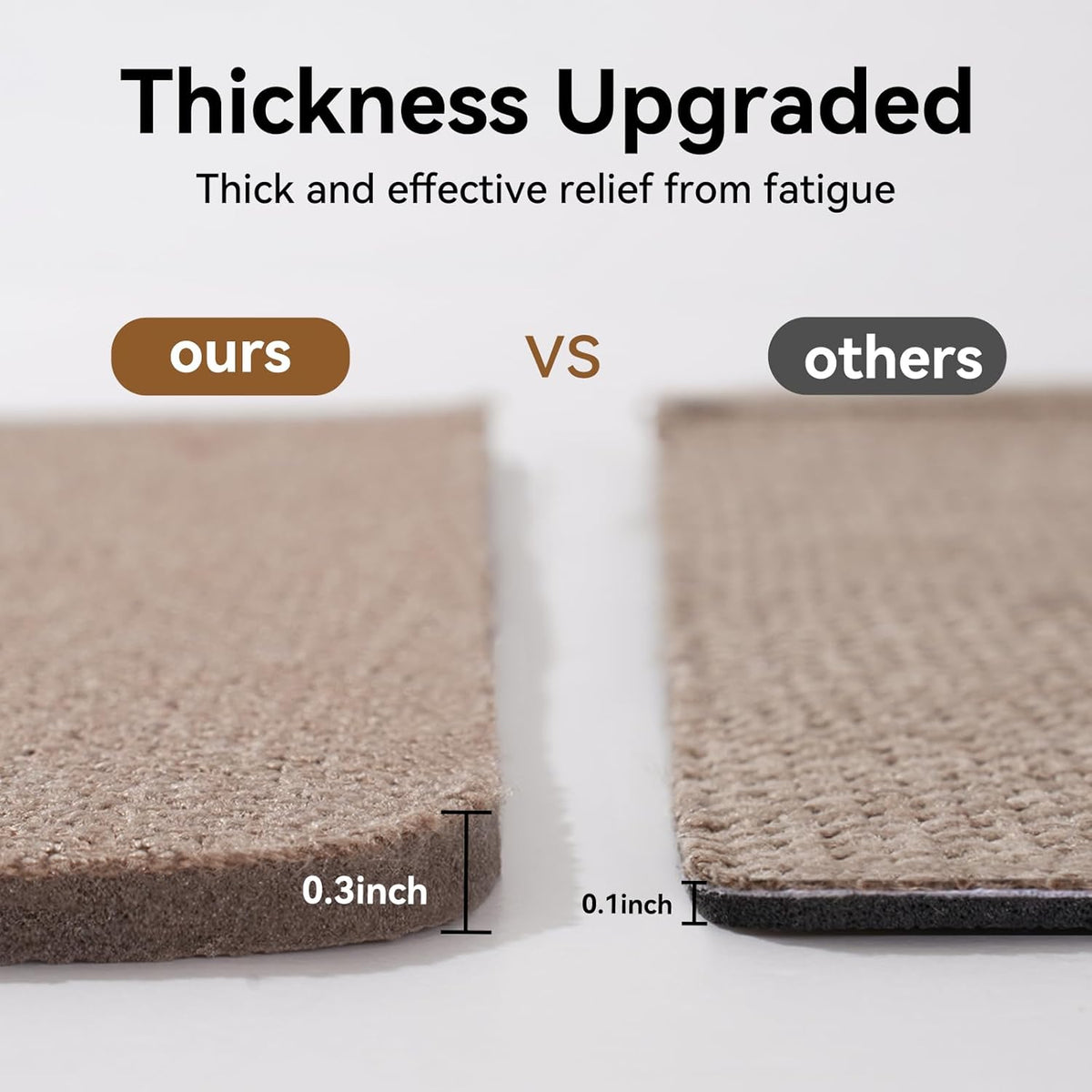 Kitchen Rugs Kitchen Mats for Floor Non Slip Washable Brown 17"x30" | Linen-Look 0.3" Thick Soft Cushioned Absorbent Kitchen Floor Mat Sink Mat Runner Rugs for Kitchen, Front of Sink, Easy Clean