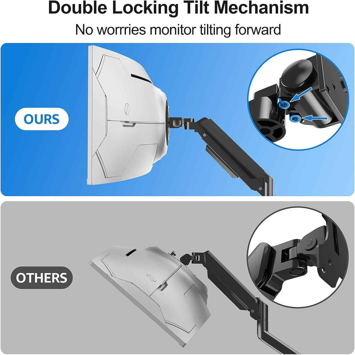 Heavy Duty Monitor Mount for Max 49" Ultrawide Screens | Hold up to 44 lbs, Premium Single Monitor Arm for Samsung Odyssey G9 and More, Adjustable Gas Spring Desk Stand, VESA Mount