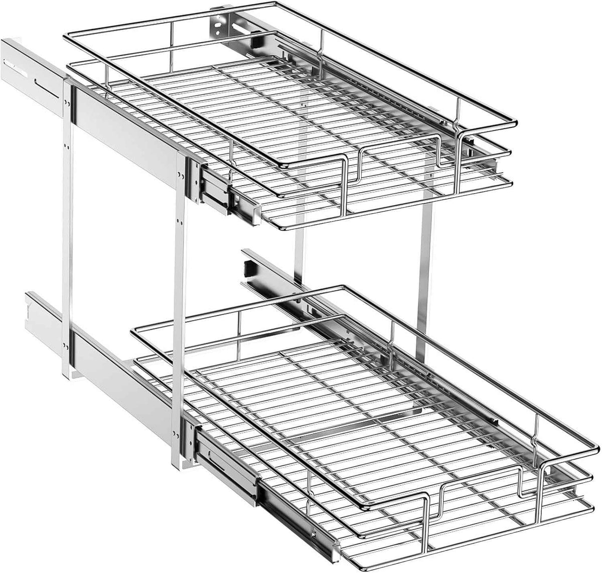 ROOMTEC 2 Tier Pull Out Cabinet Organizer, 11" W x 18" D