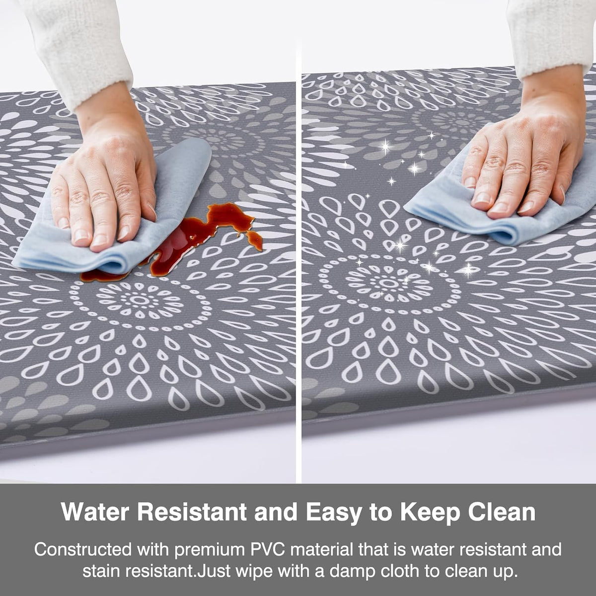 LuxStep Kitchen Mats for Floor,Cushioned Rug Anti-Fatigue for Kitchen Decor | Waterproof Non-Slip Kitchen Rugs Set of 2,Heavy Duty Ergonomic Comfort Mat for Kitchen Accessories,Office,Laundry