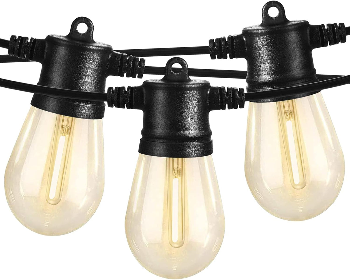 SUNTHIN Outdoor String Lights, 96FT Patio Lights with 32 LED Shatterproof Bulbs, Hanging for Outside, Garden, Backyard, Deck, Porch, Fence, Bistro, Pool, Party
