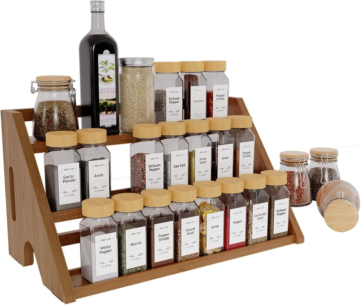 3-Tier Bamboo Spice Rack for Countertop - Field & Nook