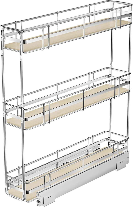 Pull Out Spice Rack Cabinet Organizer, 6" W x 20½" D