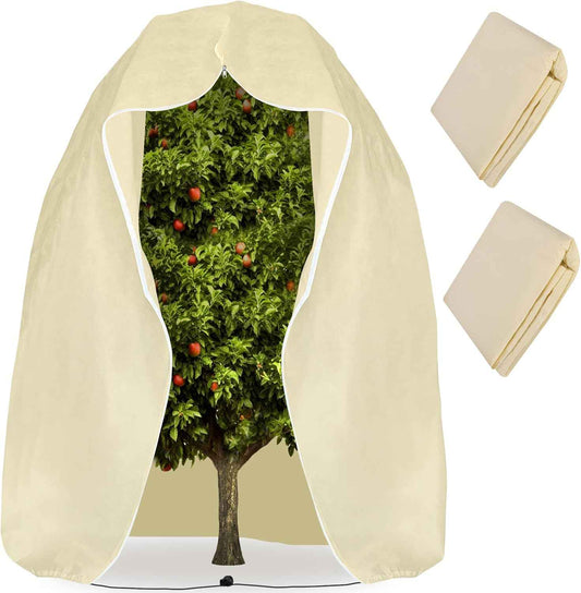 2 Pack 94" x 79" Large Plant Covers Freeze Protection- Reusable Winter Plant Frost Protection Cover Bags with Zipper Drawstring- Frost Cloth Blankets for Outdoor Plant Tree Against Freezing Animal Eat