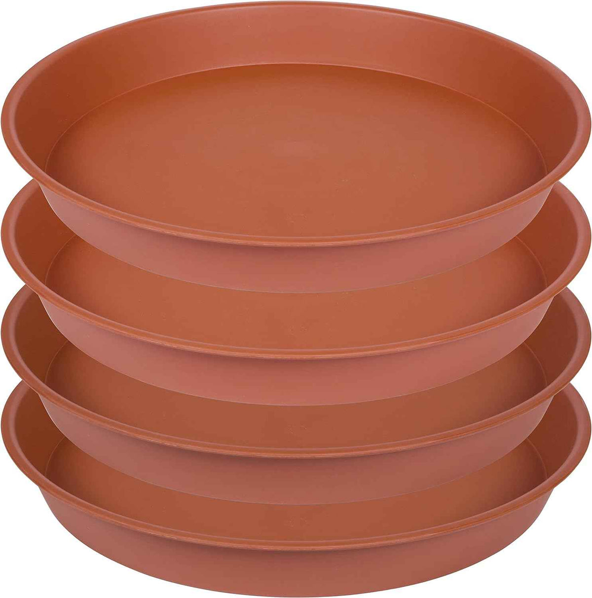 4 Pack of 18 19 inch Plant Saucer, Deep Heavy Duty Plastic Saucer 18" Round, Plant Tray for Pots, Plant Saucers for Indoors, Plant Trays for Planter 17-20" (19 inch, Terracotta)