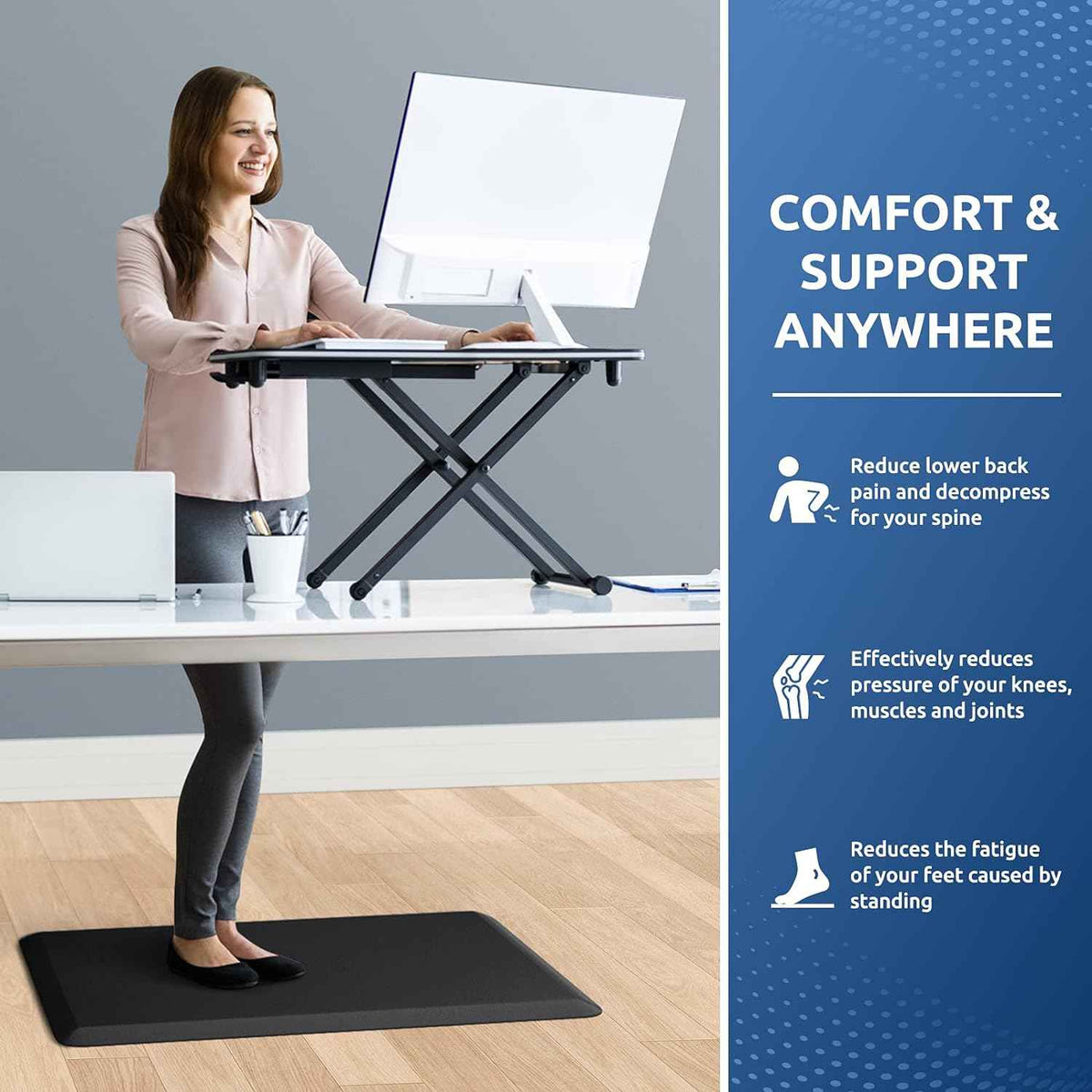 Kitchen Mat Cushioned Anti Fatigue Rug Standing and Comfort Floor Mats | Water-Resistant, Non-Slip, Easy to Clean Comfort Floor Mat for Kitchen, Sink & Office, Multiple Colors & Sizes, 17.3"x28"