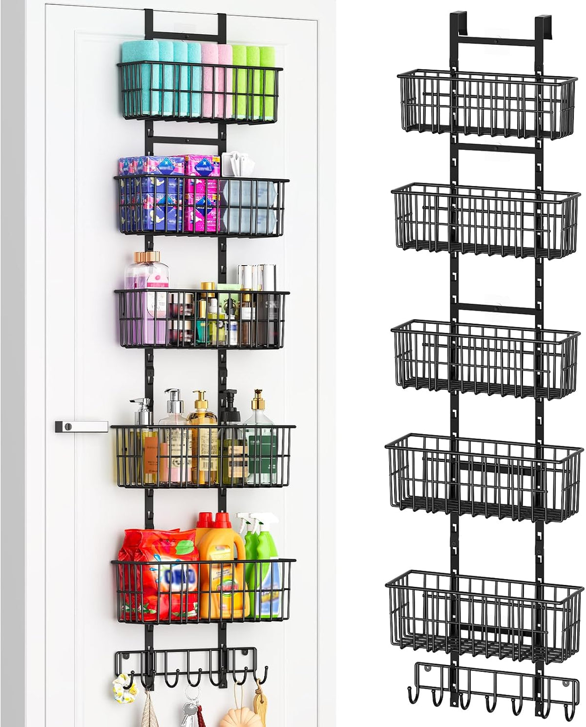 Adjustable Over the Door Organizer – Black - Field & Nook
