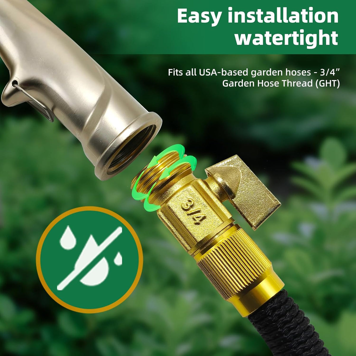 100% Metal 4-Pattern High-Pressure Hose Nozzle - Field & Nook