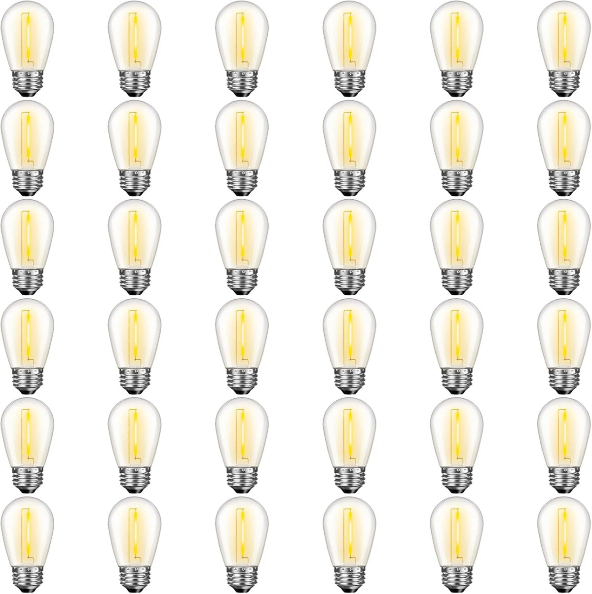 36 Pack S14 LED Bulbs for Outdoor String Lights, Shatterproof Replacement Edison Bulbs for Patio String Lights Outdoor Waterproof, Warm White 2200K, Dimmable, E26 Standard Base