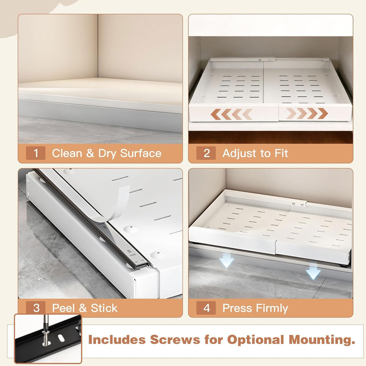 2-Pack Expandable Pull-Out Cabinet Organizer, 12"-22"