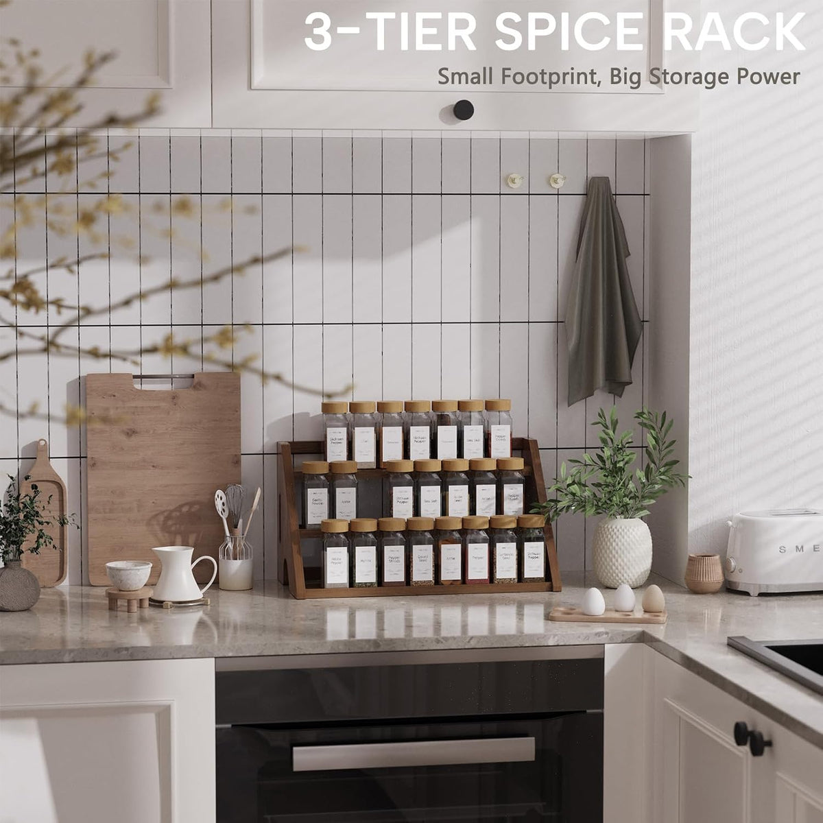 3-Tier Bamboo Spice Rack for Countertop - Field & Nook