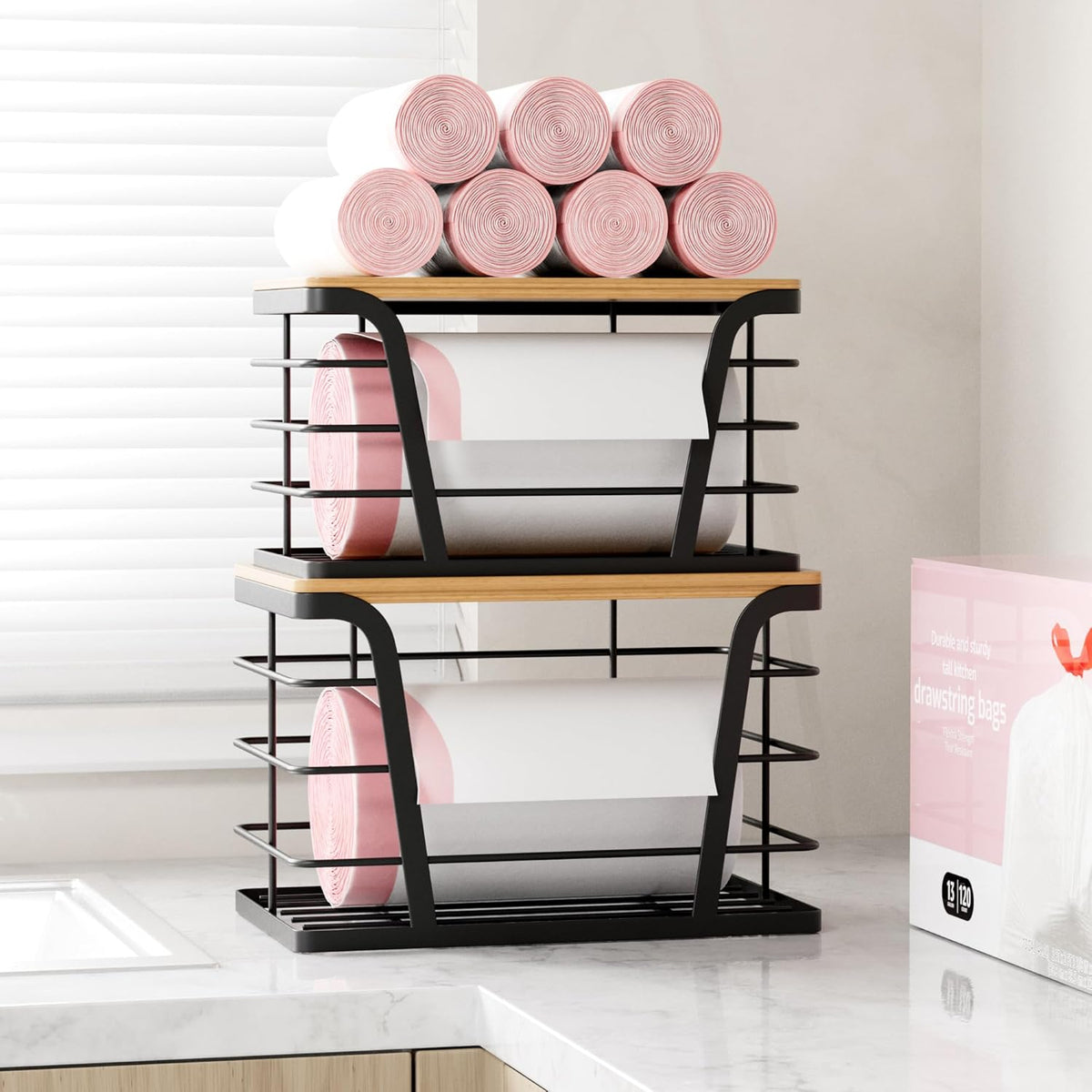 TIDIIABODE 2-Pack Stackable Storage Laundry Kitchen Organizers - Field & Nook