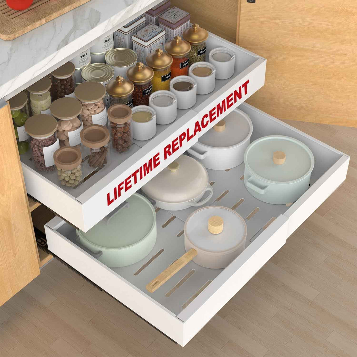 1-Pack Expandable Pull-Out Cabinet Organizer, 16.5" Deep
