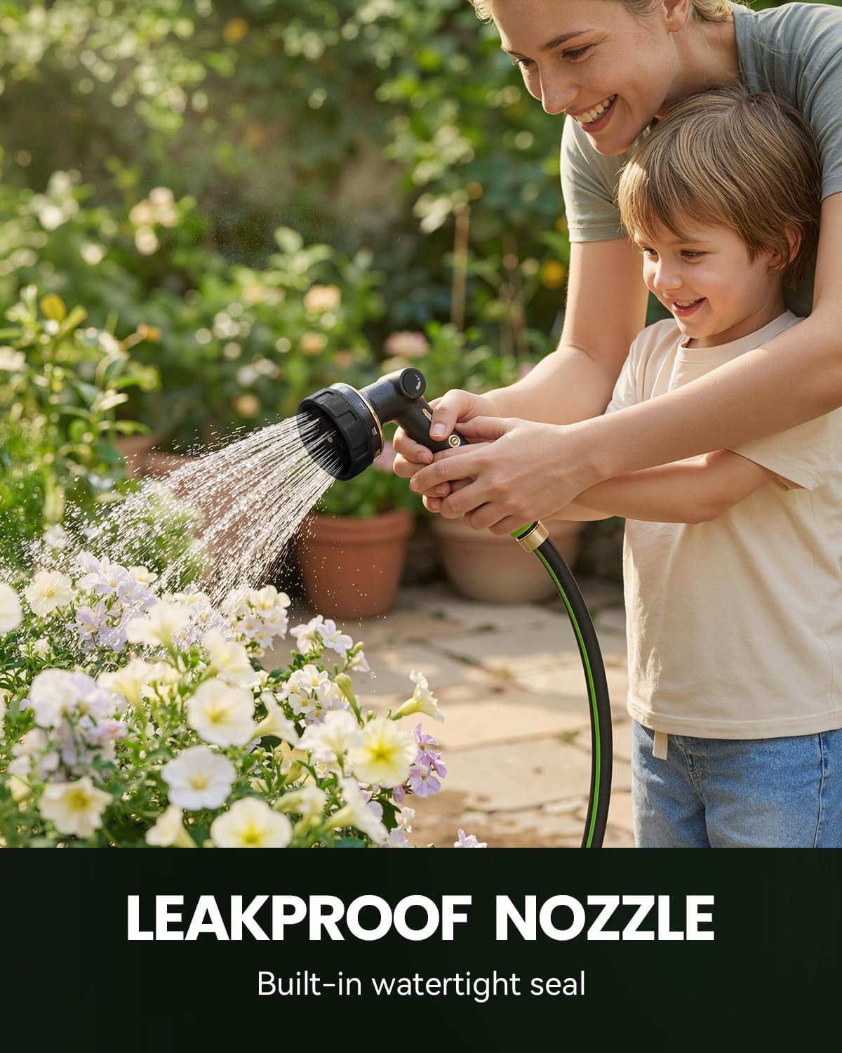 100% Metal 10-Pattern Thumb-Control Hose Nozzle - Field & Nook