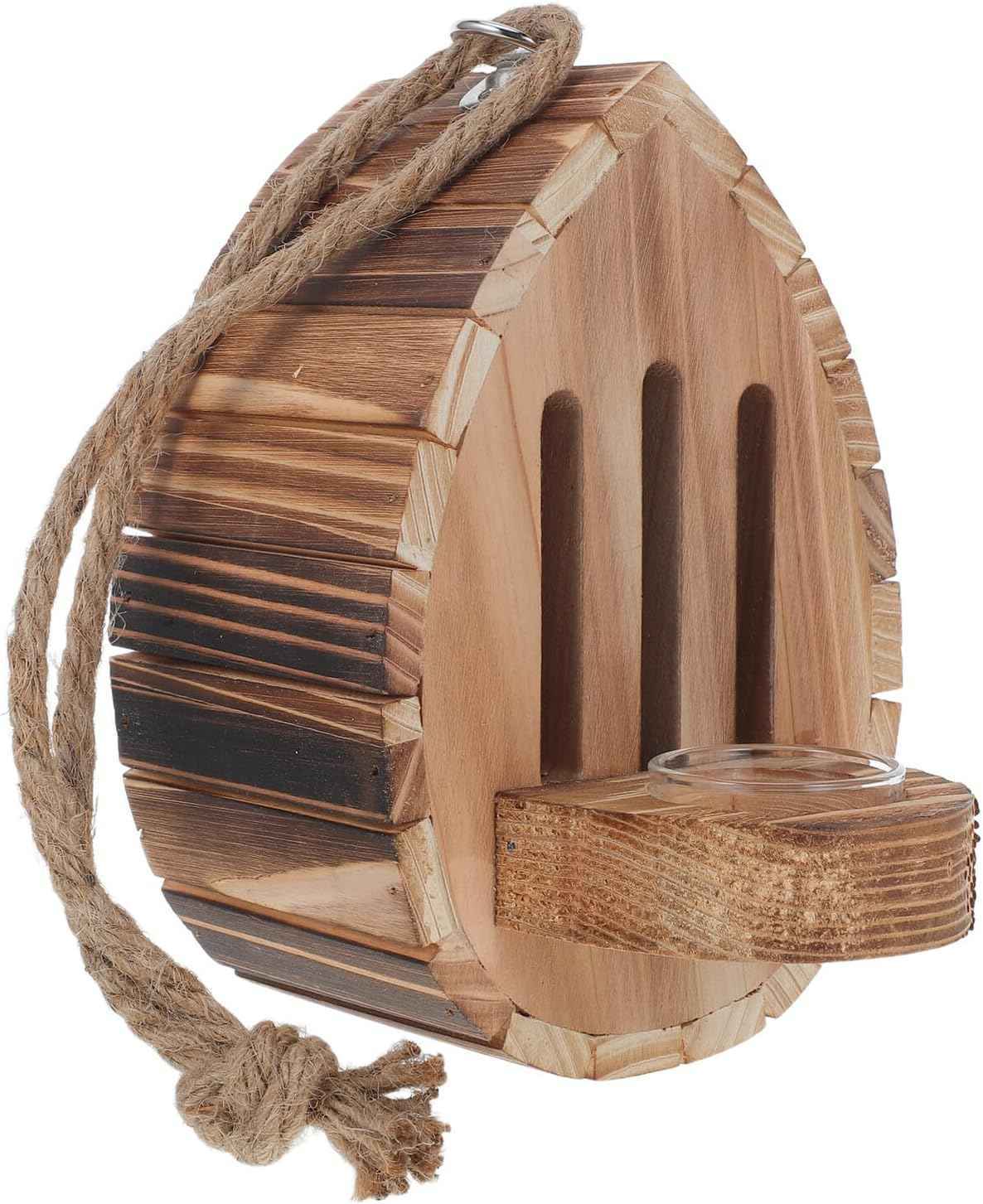 Wooden Butterfly House with Feeder Hanging Garden Refuge Outdoor Butterfly Nesting Box for Patio Yard Wildlife Habitat and Decorative
