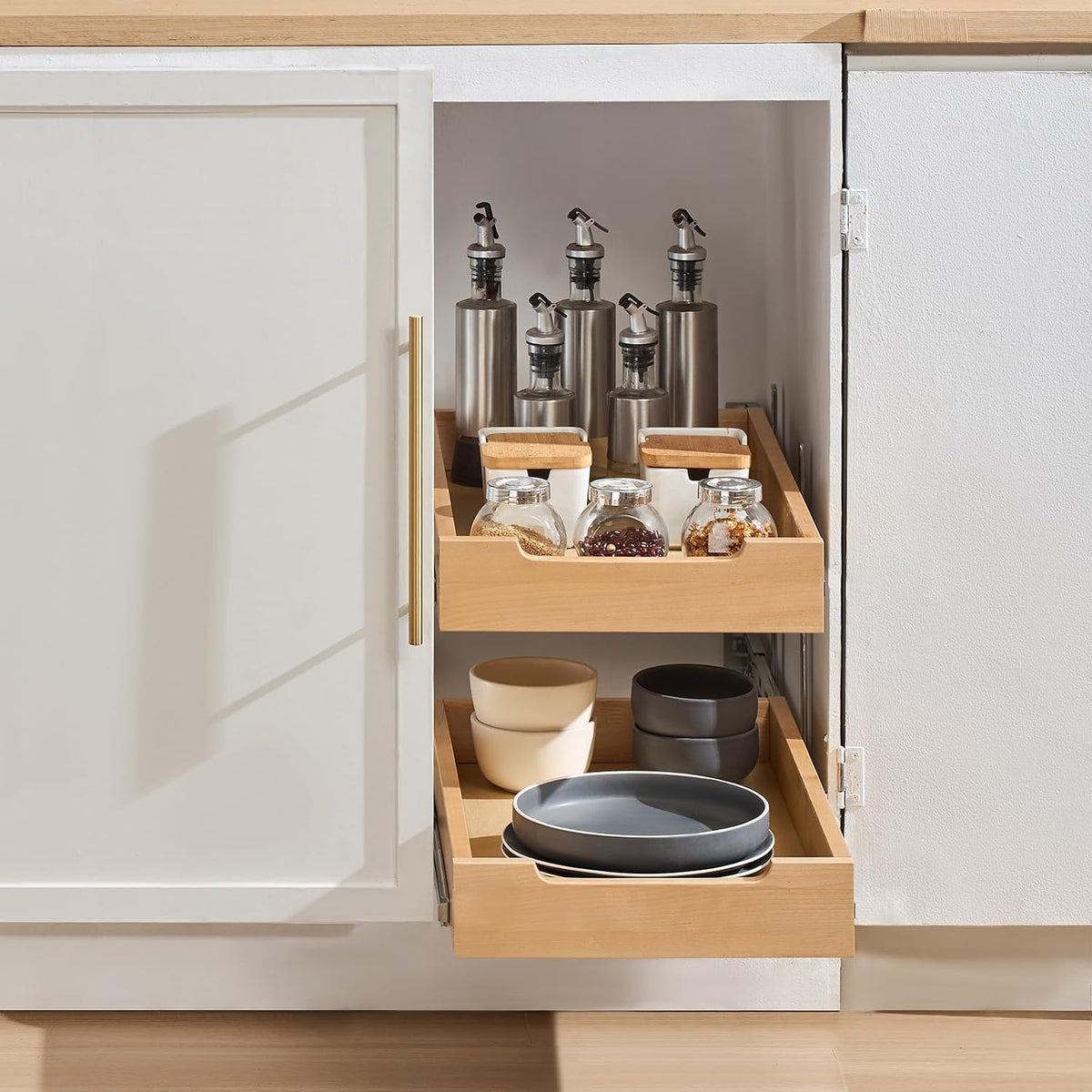 VEVOR 2-Tier Pull-Out Cabinet Organizer, 14" W x 21" D