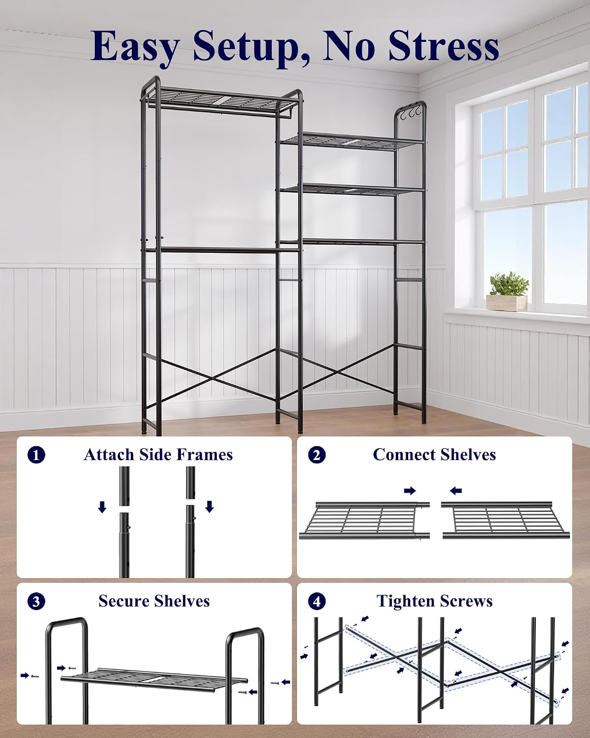 Laundry Room Shelves – Multi-Functional Over Washer and Dryer Shelves with - Field & Nook