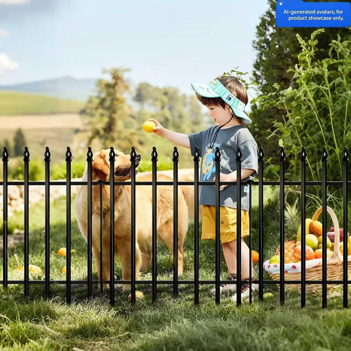 Decorative Metal Garden Border Fence – 20 ft, 10 Panels