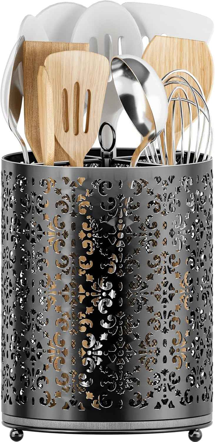 Rotating Utensil Holder, Extra Large, Black