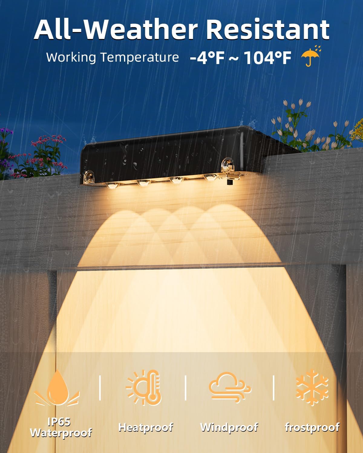 Large Solar Deck and Step Lights – Warm White, 16 Pack