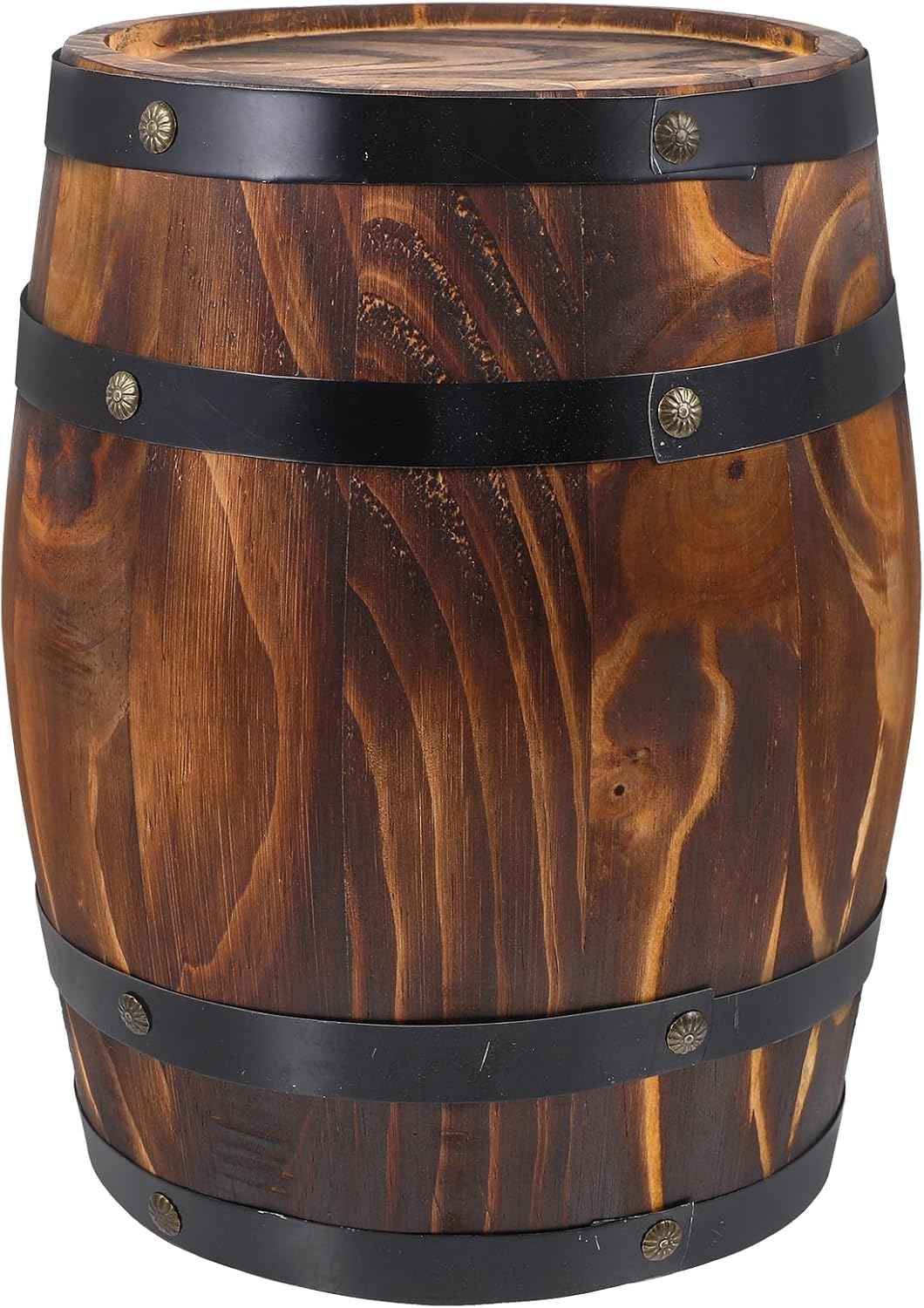 Oak Barrel Planter, Wooden Flower Pot, Rustic Plant Container, 27.00X21.00X21.00cm/10.61X8.25X8, Indoor Outdoor Usage, Durable Handmade Decor