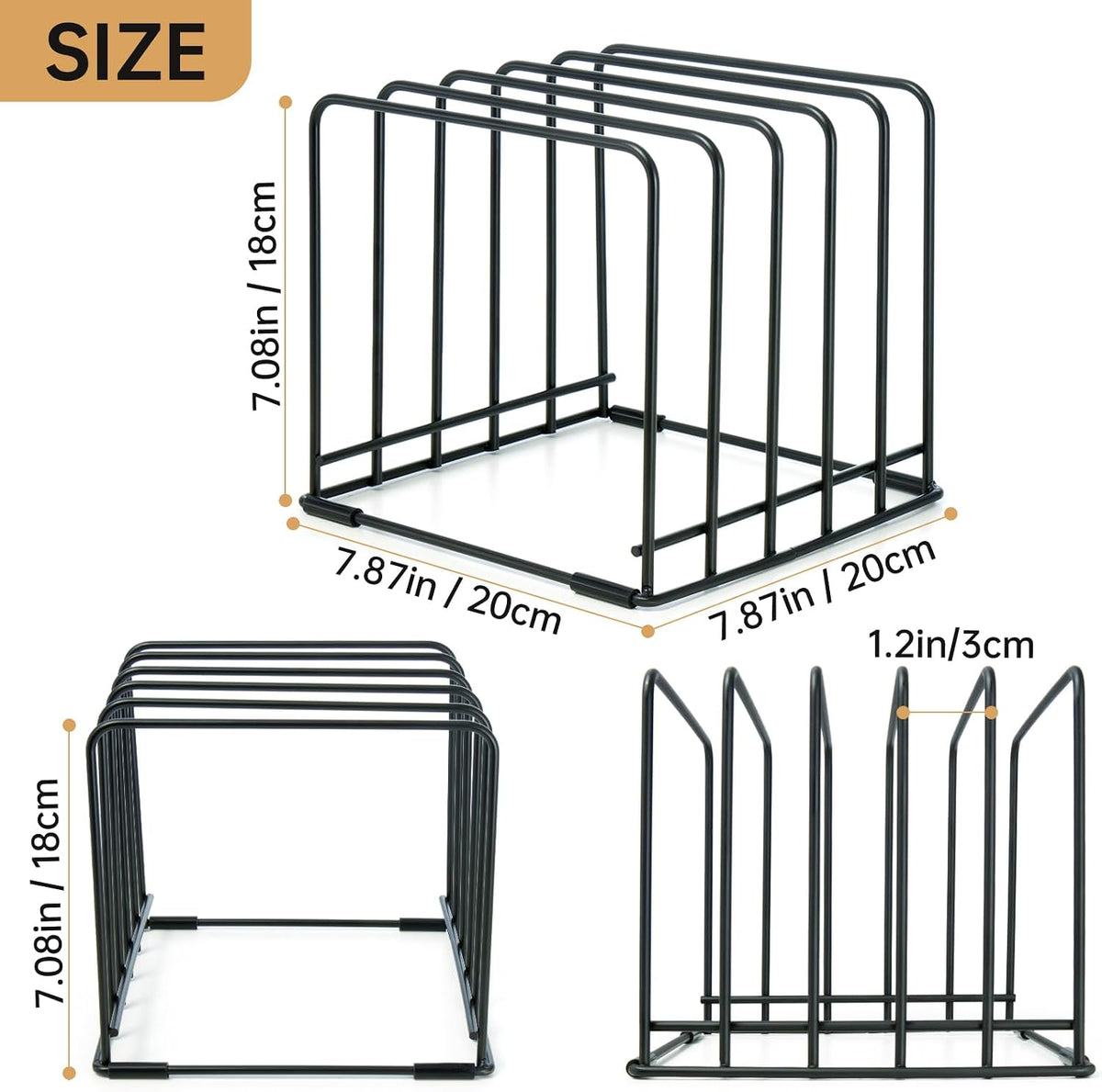 2-Pack 5-Tier Cutting Board Holder Cabinet Organizer