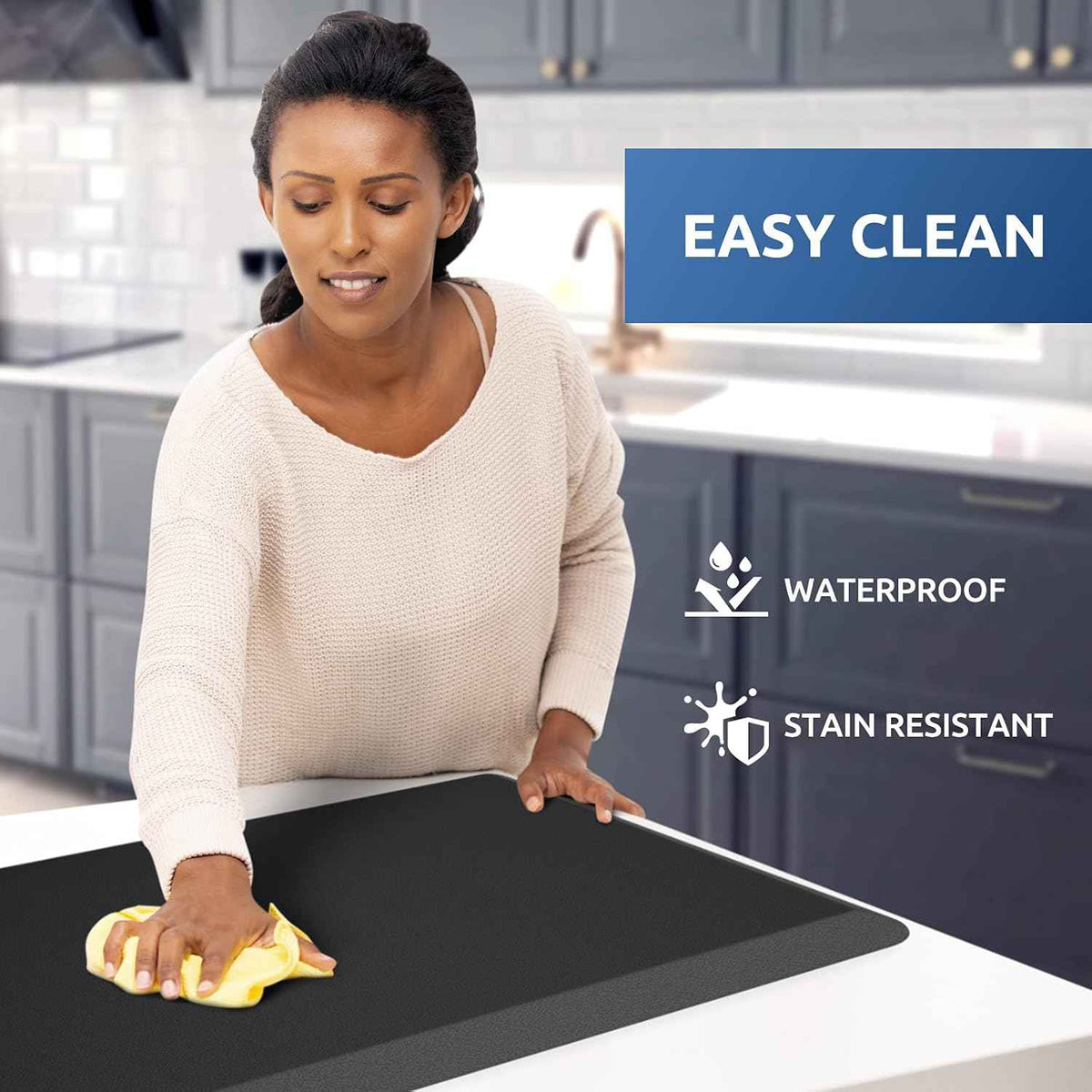 Kitchen Mat Cushioned Anti Fatigue Rug Standing and Comfort Floor Mats | Water-Resistant, Non-Slip, Easy to Clean Comfort Floor Mat for Kitchen, Sink & Office, Multiple Colors & Sizes, 17.3"x28"