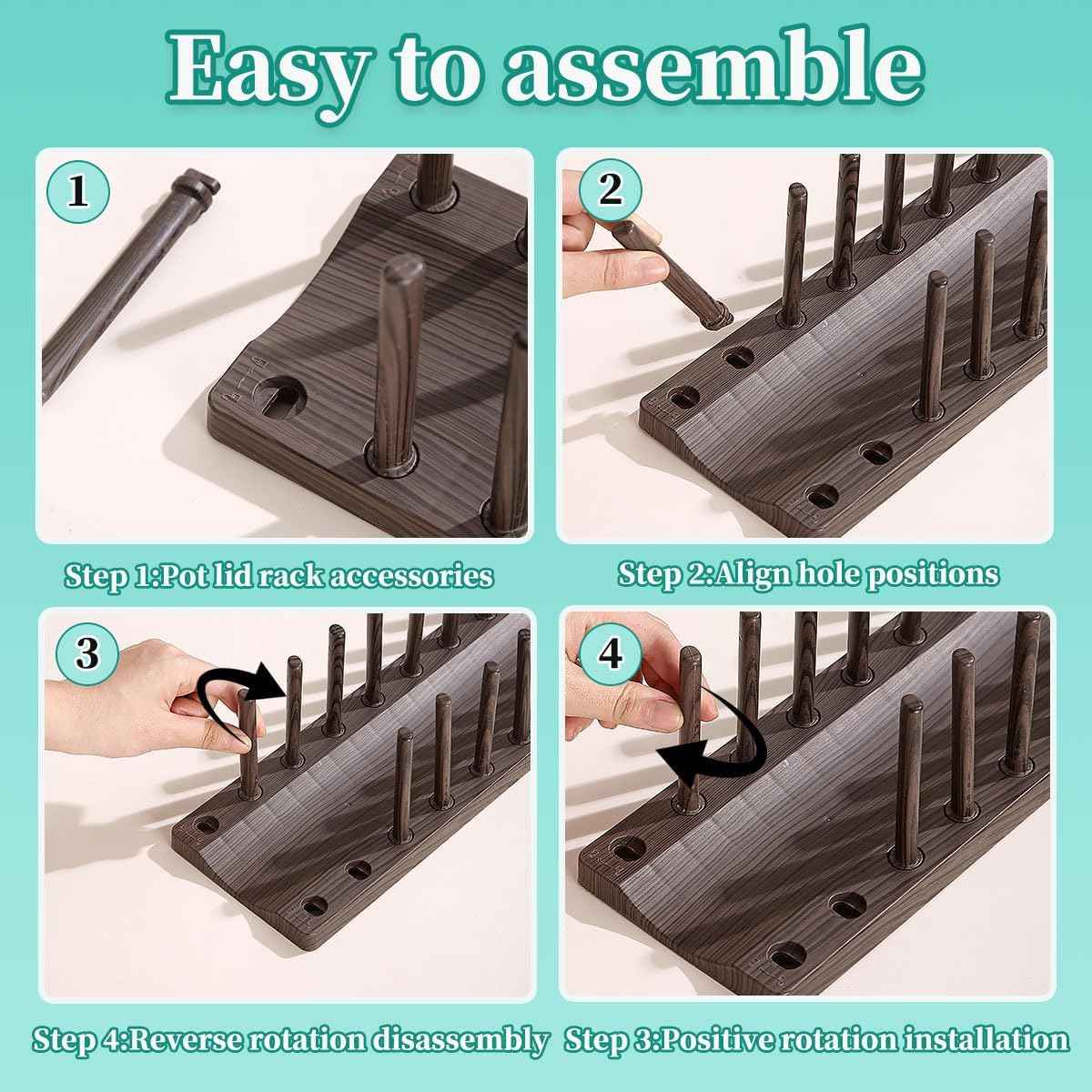 Berglander Dish Rack, 14", Adjustable Vertical Plate and Lid Organizer