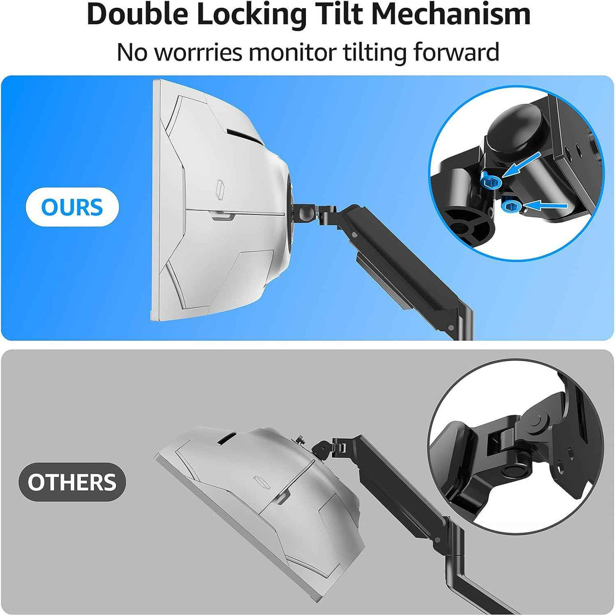 MOUNTUP Heavy Duty Monitor Arm for 49 inches, 44 lbs Curved Screens, Ultrawide Single Monitor Desk Mount, Monitors Stand for Samsung Odyssey G9 and More, VESA Mount with Clamp & Grommet Base