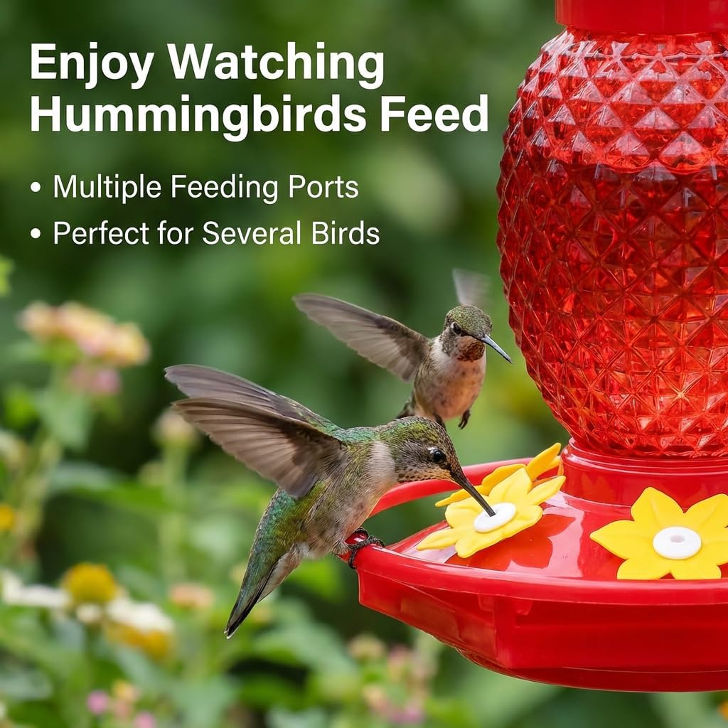 Glass Pineapple Hummingbird Feeders – 16 oz, 2 Pack