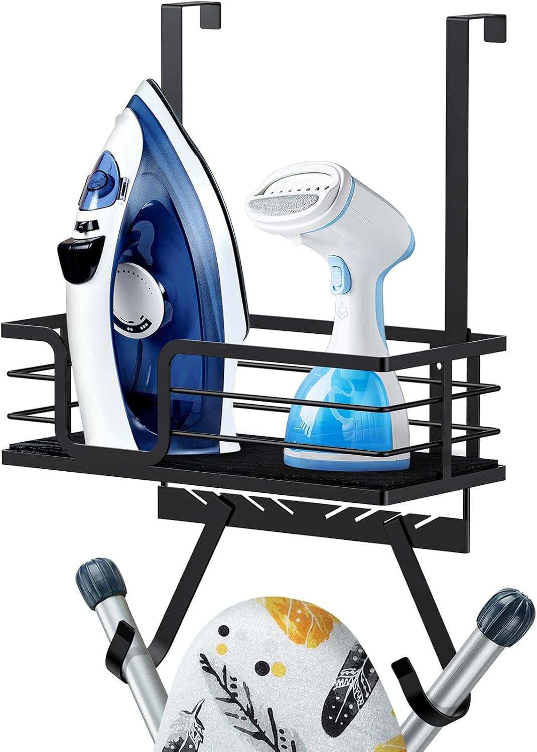 Over-Door Ironing Board Caddy with Storage Basket - Field & Nook