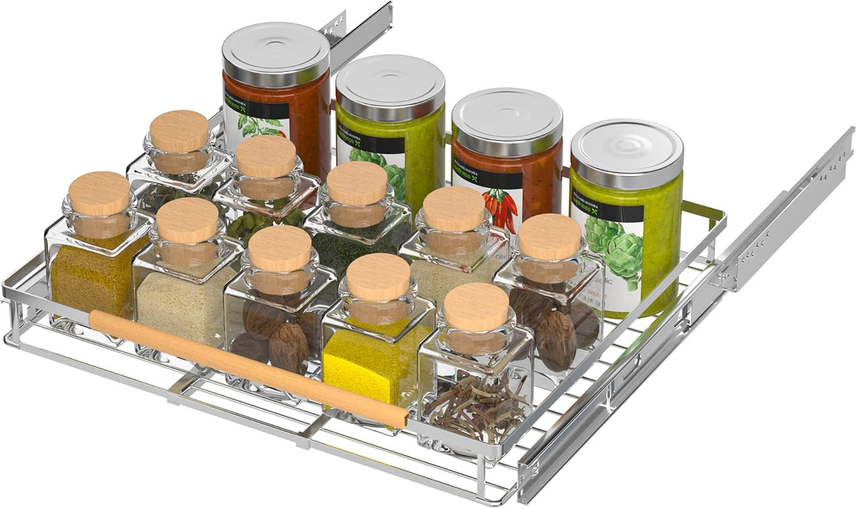 Pull Out Cabinet Drawer Shelf Organizer, 23.1~39.9" W x 22.5" D