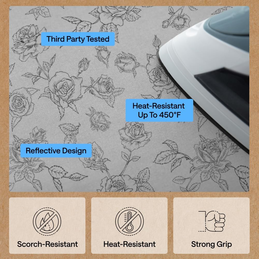 Magnetic Ironing Mat – Silicone-Coated, 400°F Heat Resistant, 28×24 In