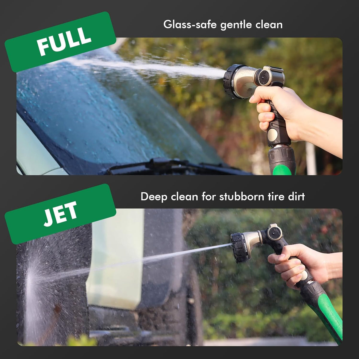 7-Pattern Metal Hose Nozzle with Thumb Control – Bronze - Field & Nook