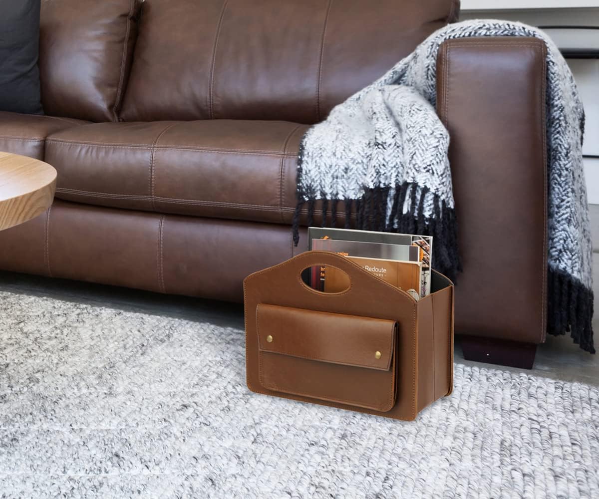 Foldable Magazine Holder – Freestanding Leather-Look Storage