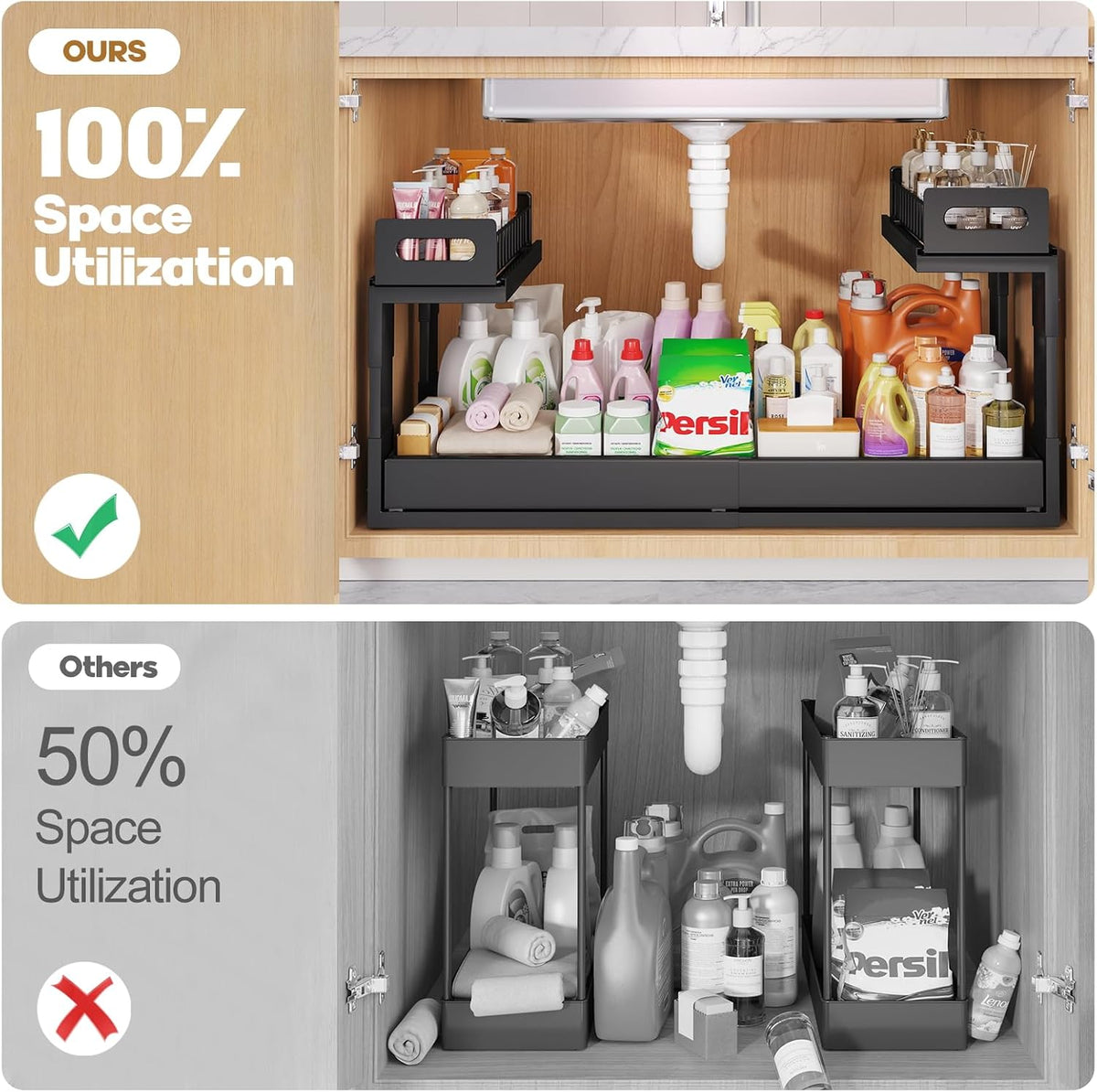 19–32-Inch Expandable Under-Sink Organizer - Field & Nook