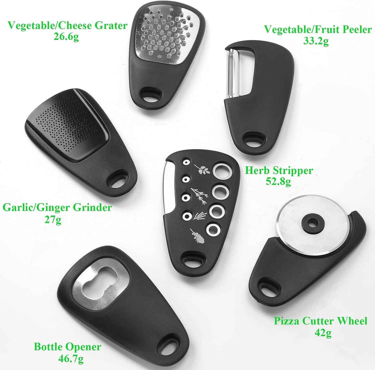 6-Piece Kitchen Gadget Set, Black