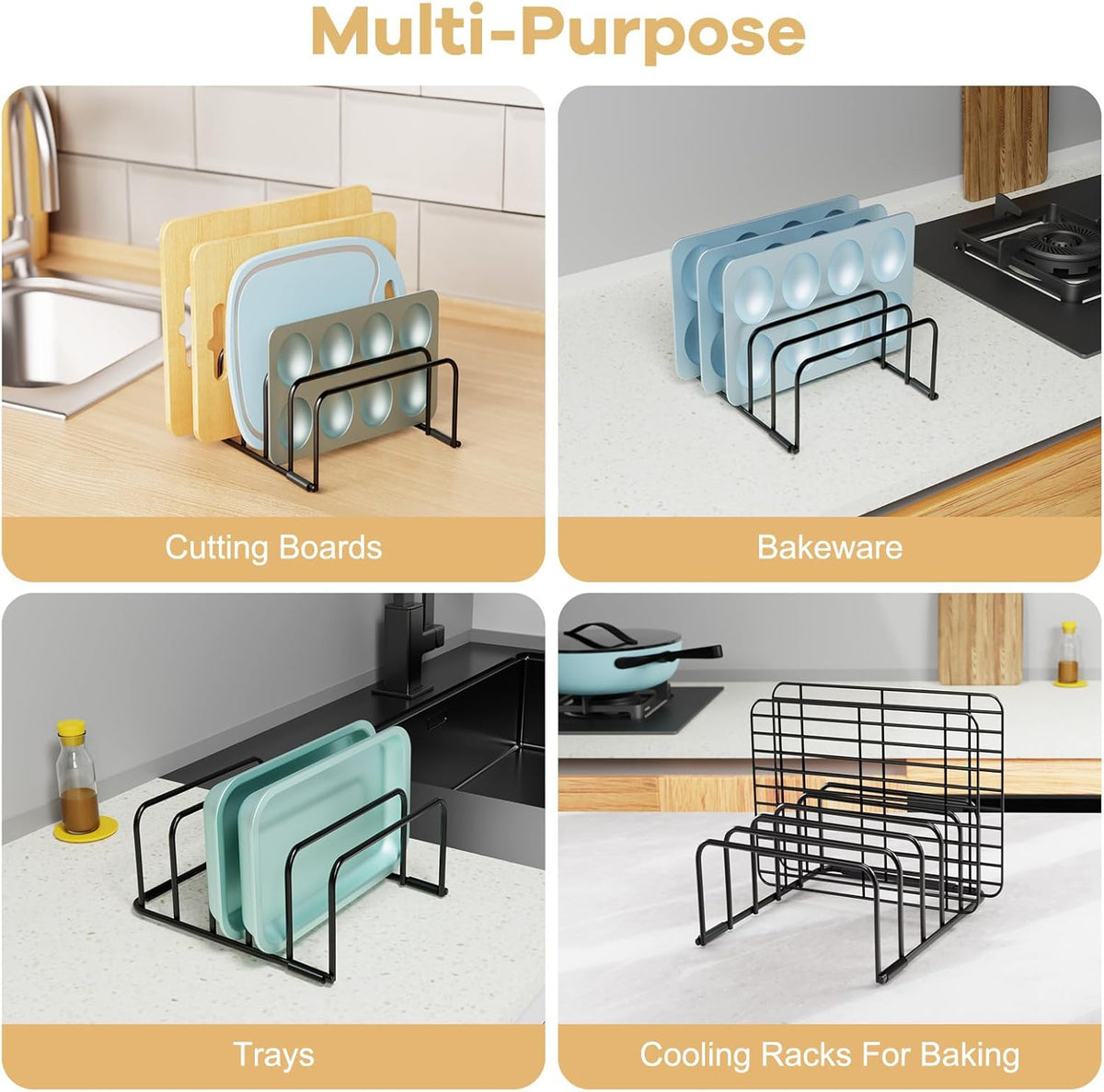 Fikoksol Metal Cutting Board Organizer, Under Cabinet