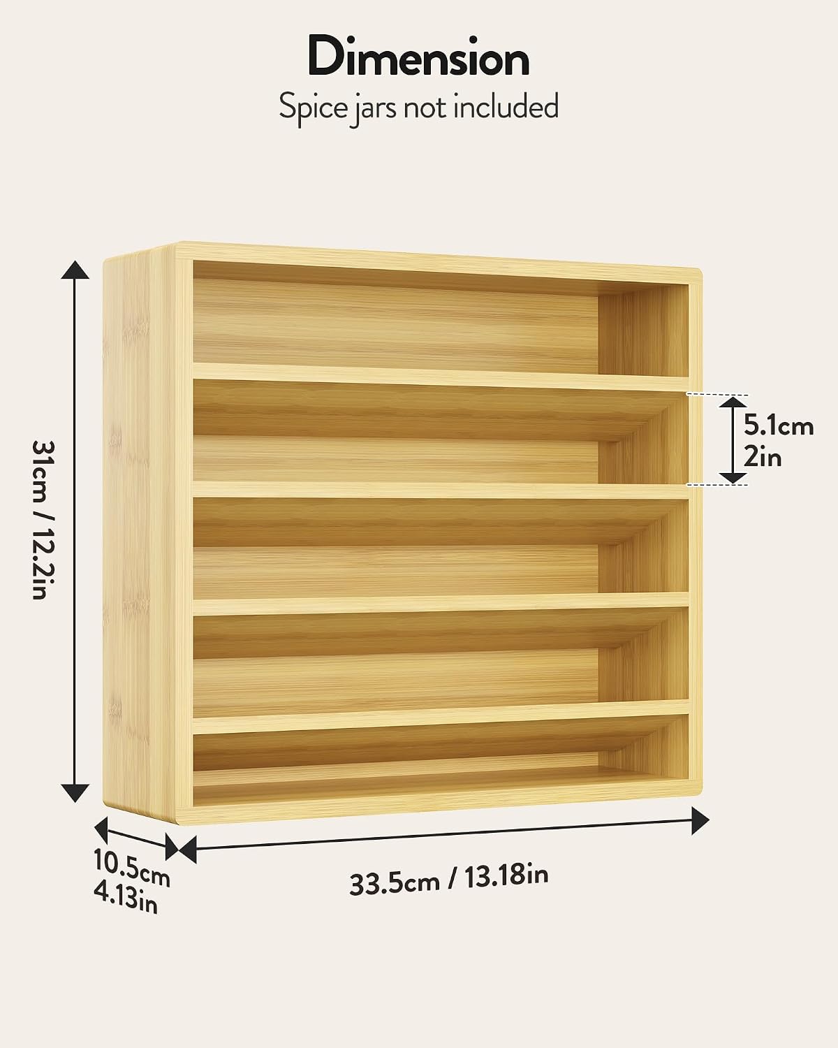 4-Tier Spice Rack Organizer for Cabinet - Field & Nook