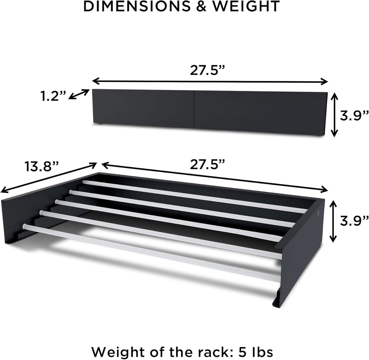 Foldable Wall-Mounted Clothes Drying Rack – 28-Inch, Space-Saving