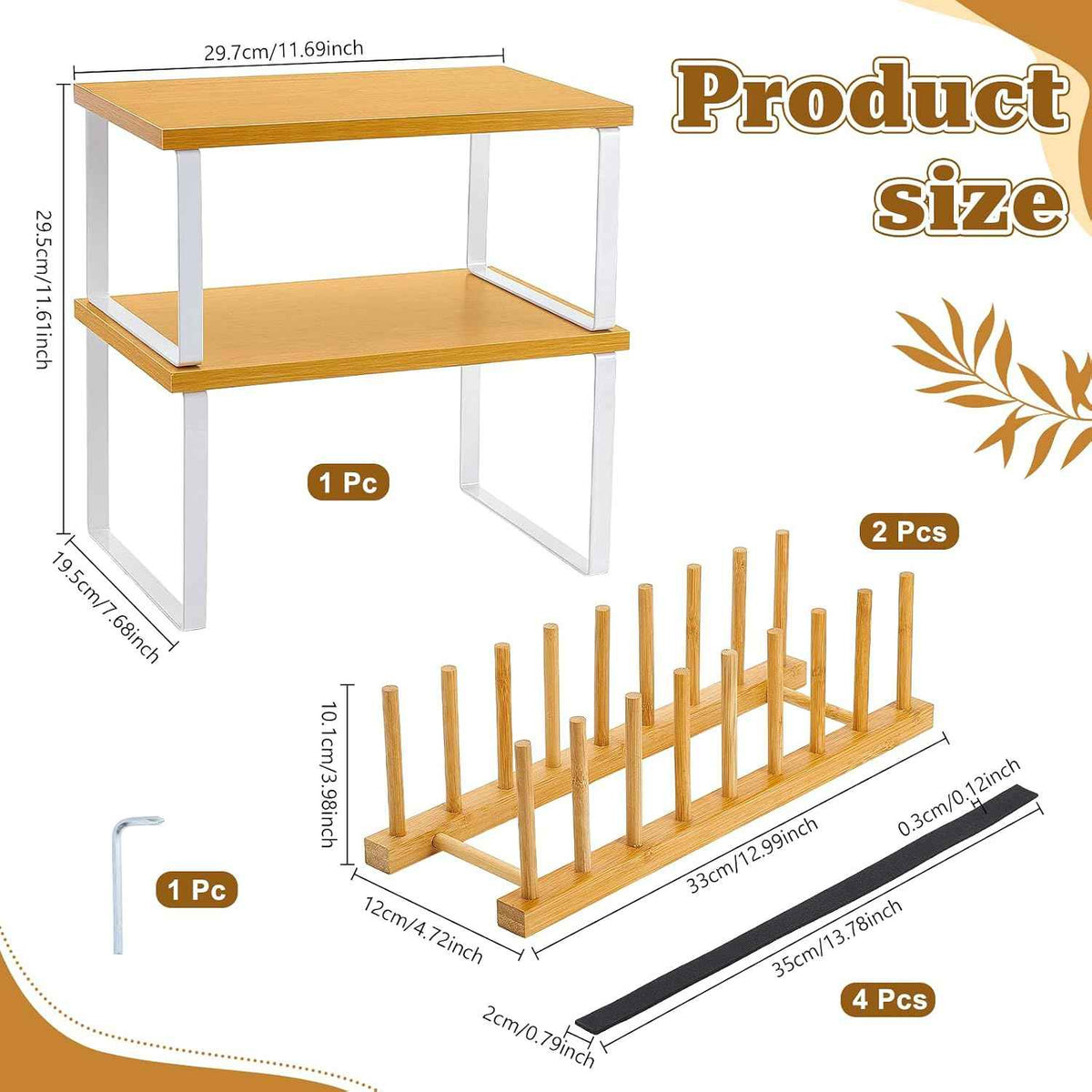 4PCS Bamboo Kitchen Cabinet Organizer Set
