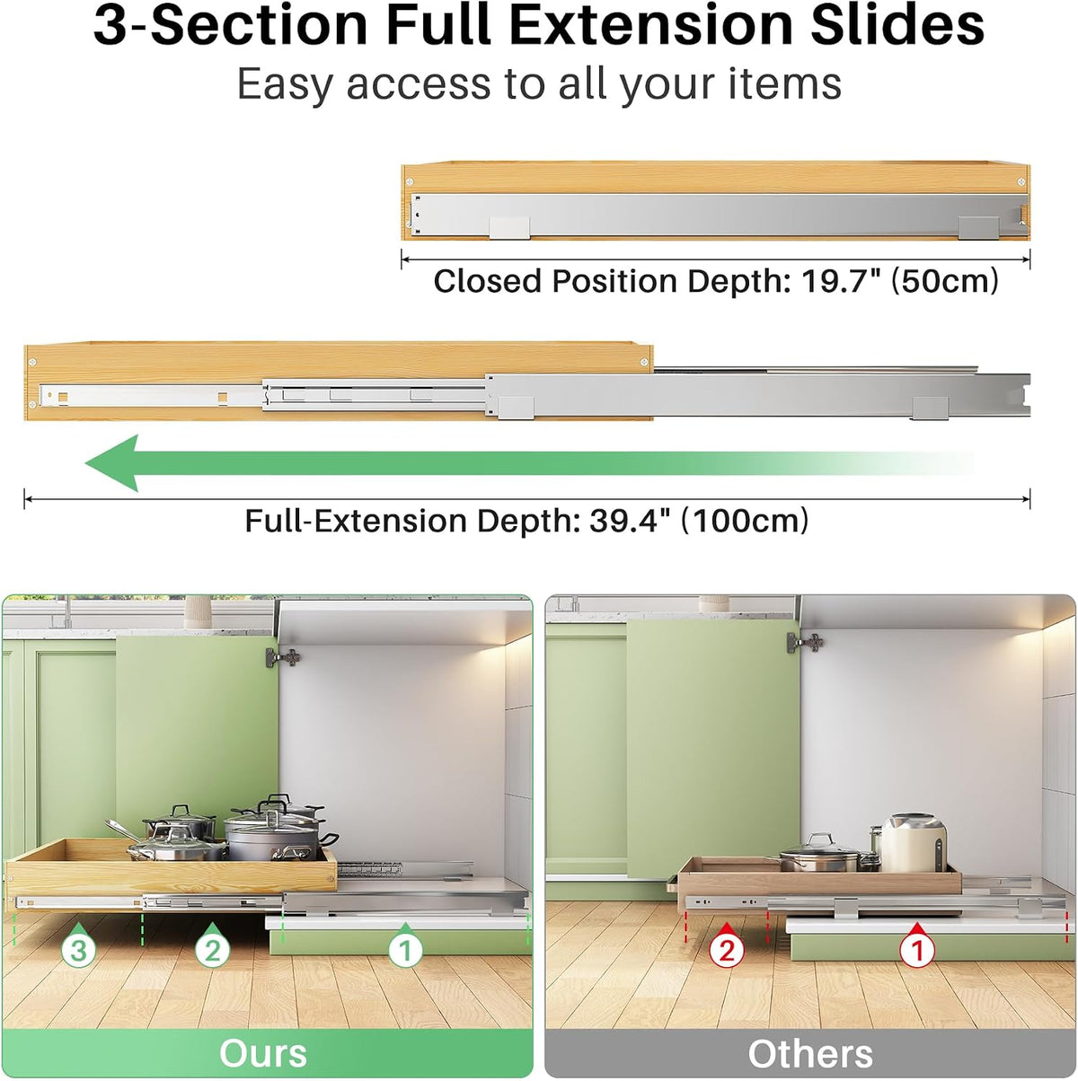 15"W x 21"D Wooden Pull Out Cabinet Organizer
