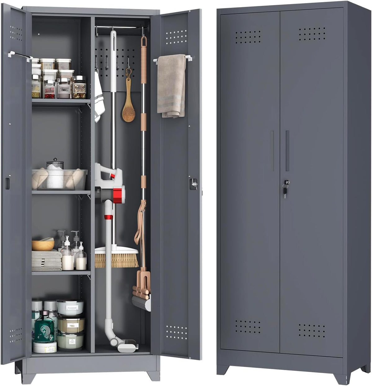 Broom Closet – Broom Closet Storage Cabinets with Lock - Field & Nook