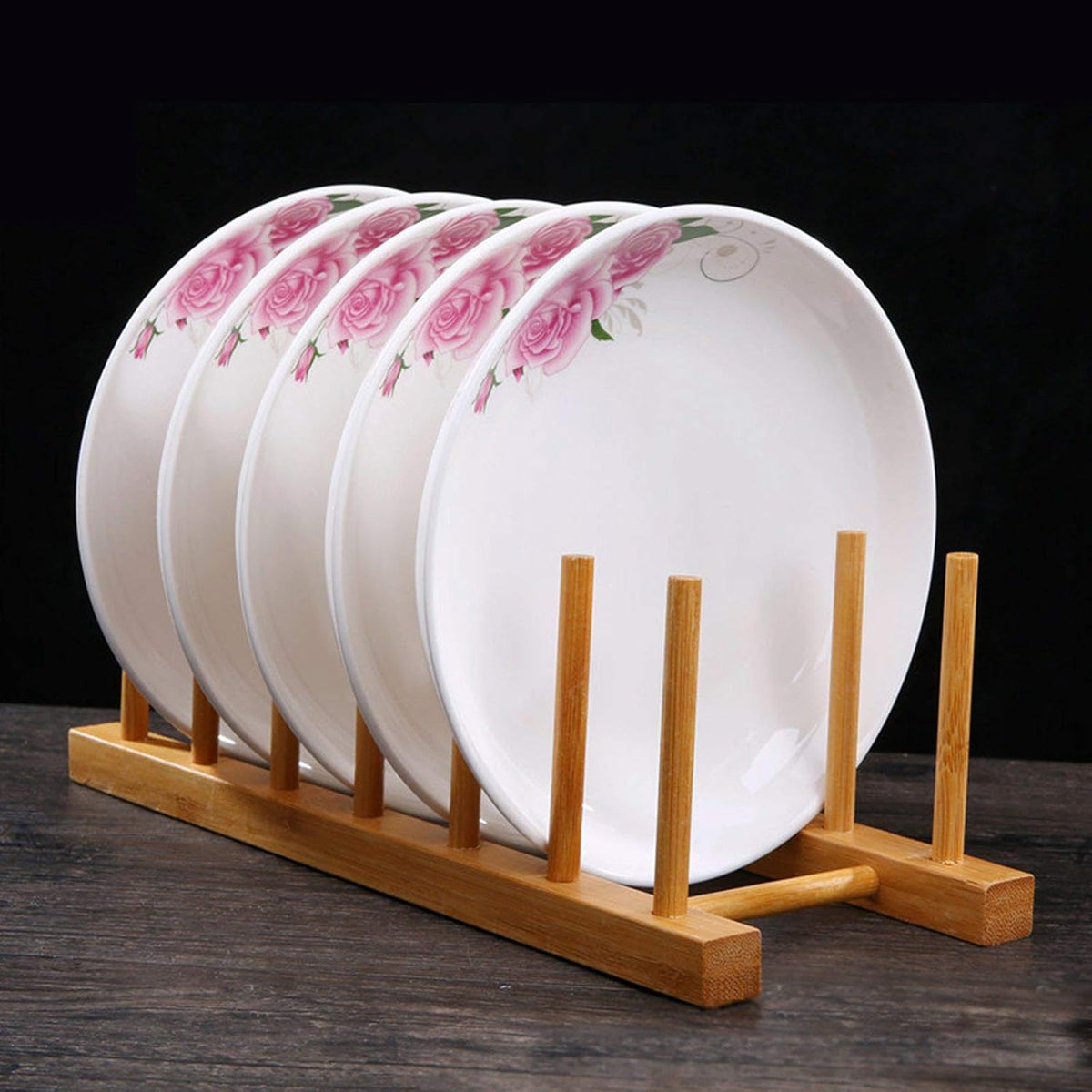 Kunovo Bamboo Dish Rack and Pot Lid Organizer