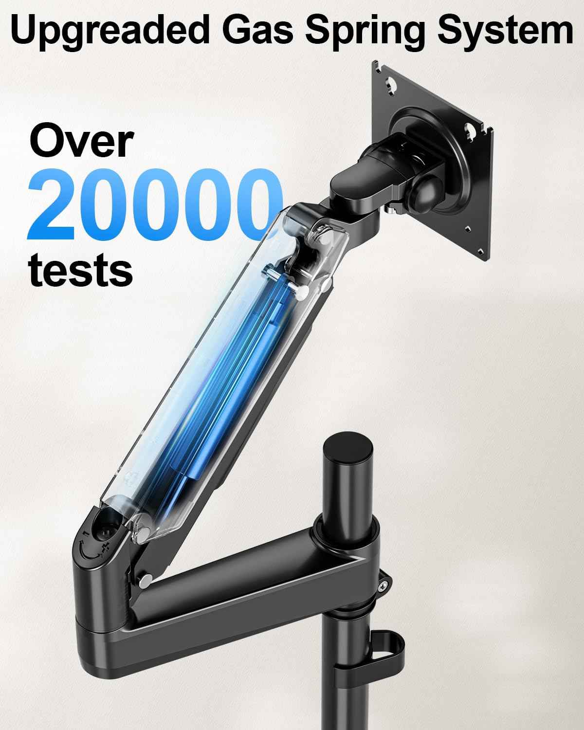 Heavy Duty Single Monitor Mount for Max 49" Ultrawide Screens | Hold 7.7 to 44 lbs, Premium Monitor Arm for Samsung Odyssey G9 and More, Adjustable Gas Spring Desk Stand, VESA Mount
