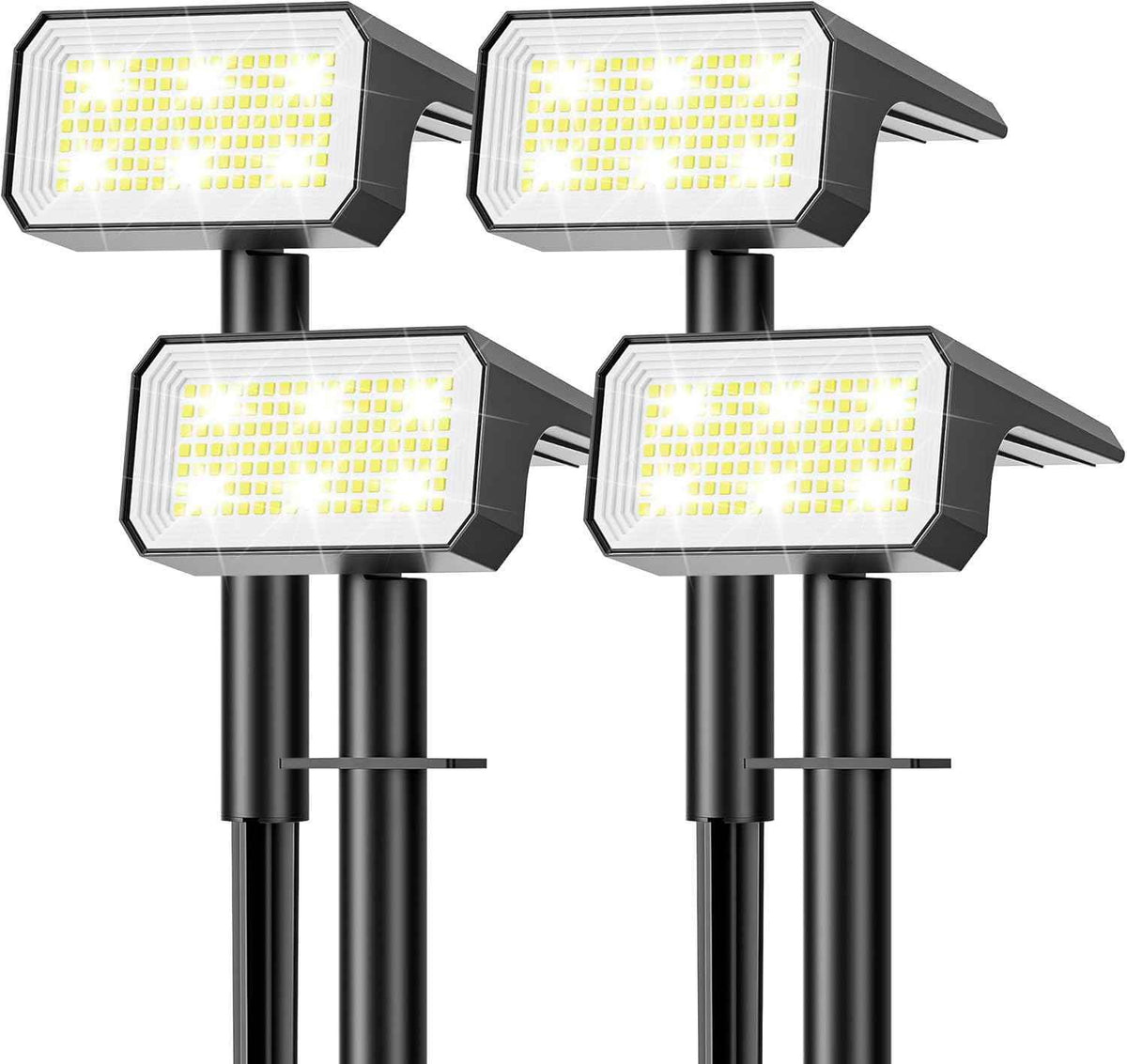 Solar Spot Lights Outdoor, [4 pack/118 LED] 4 Modes Auto On/Off Solar Landscape Spotlights, Ip67 Waterproof Solor Powered Pathway Lights for Outside Yard Garden Walkway Tree Patio (Cool White)