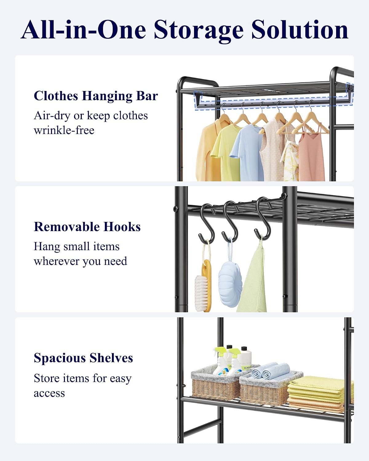 Laundry Room Shelves – Multi-Functional Over Washer and Dryer Shelves with - Field & Nook