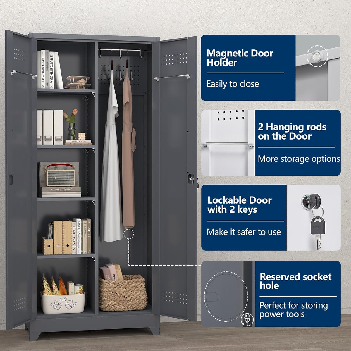 Broom Closet – Broom Closet Storage Cabinets with Lock - Field & Nook