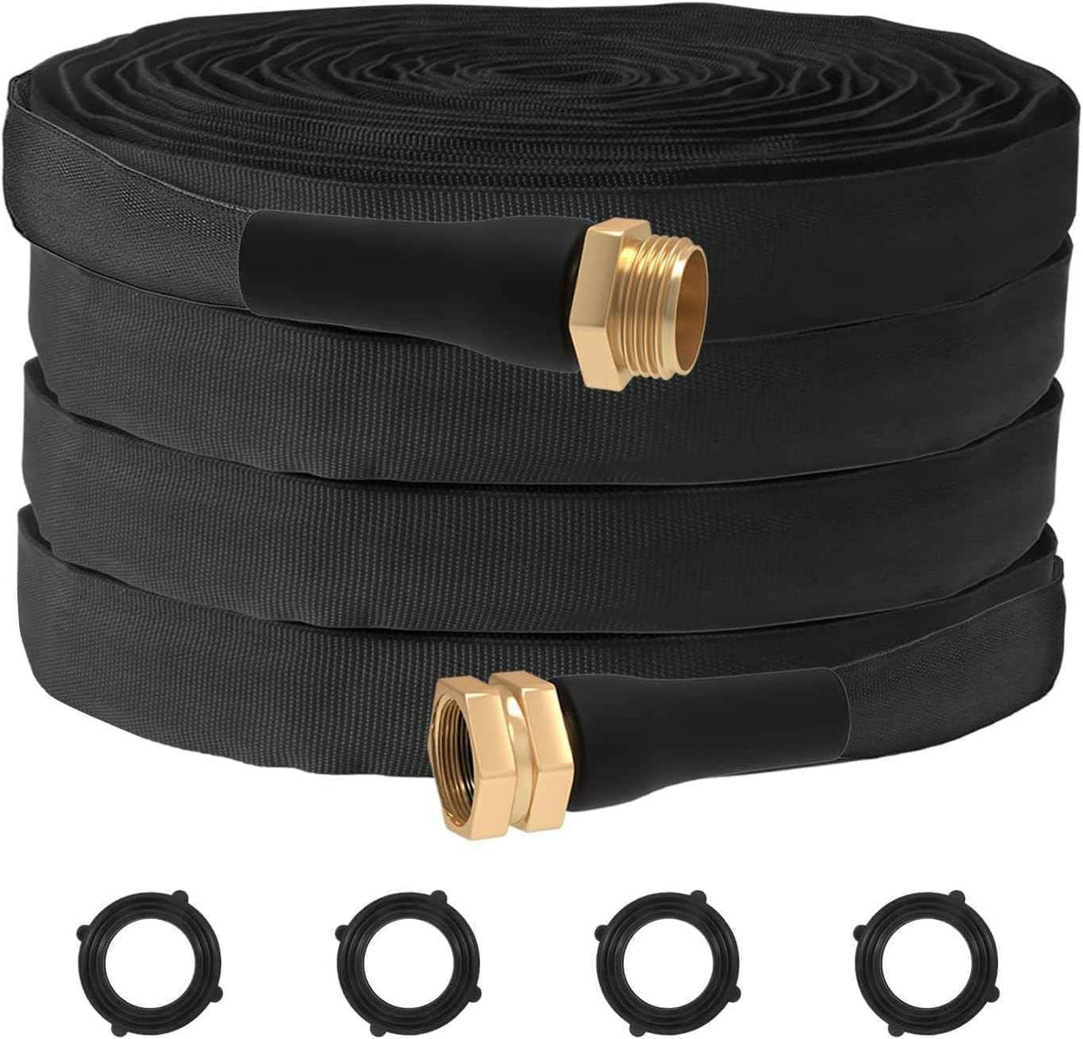 ACOVER 50FT Garden Hose, Lightweight Flexible Water Hose with 3/4" Solid Brass Fittings, Anti-Burst Double-Layer PVC Yard Hose, Non-Expanding Anti-Kink Outdoor Hose for Lawn, Car Wash & RV